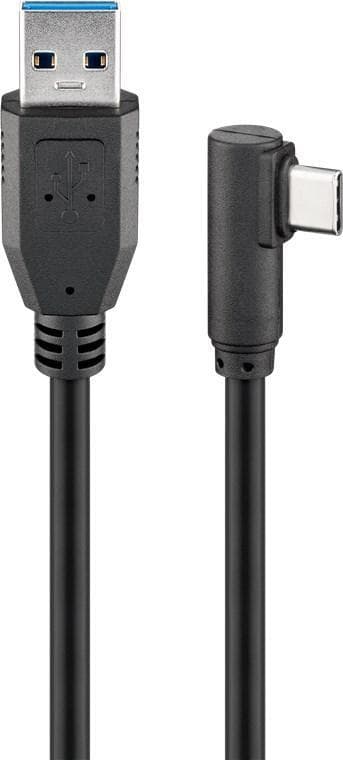Goobay USB-Câ„¢ til USB A 3.0-kabel, 90°, svart