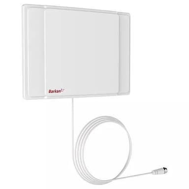 Barkan innendørs HDTV bordplate flatantenne 40Miles/65km AF40P Veggfeste, hvit
