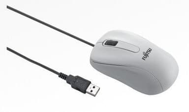Fujitsu M520, Ambidekstriøs, Optisk, USB Type-A, 1000 DPI, Sort, Grå