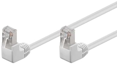 Goobay CAT 5e 2x patchkabel, vinklet 90 °, F / UTP,