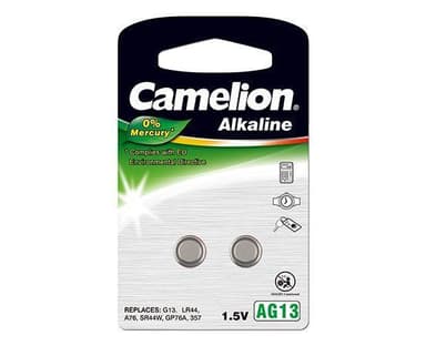 Camelion AG13/LR44/357, Alkaline Buttoncell, 2 stk.