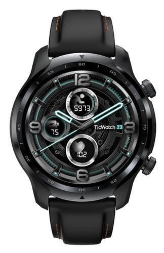 TicWatch Pro 3 GPS Smart-klokke, NFC, GPS (satellitt), Retina AMOLED, Pulsmåler, Vanntett, Bluetooth, 1 GB, 8 GB, Android, iOS, Wi-Fi, Snapdragon Wear 4100, 22 mm, Svart