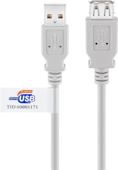 Goobay USB 2.0 Hi-Speed skjøtekabel med USB-sertifikat, grå