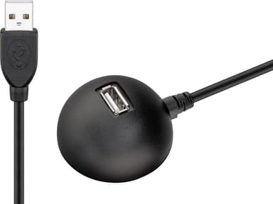 Goobay USB 2.0 Hi-Speed skjøtekabel med bordfot, svart