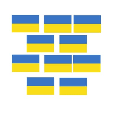 Ukraina flagg klistremerker 10-pakning blå / gul