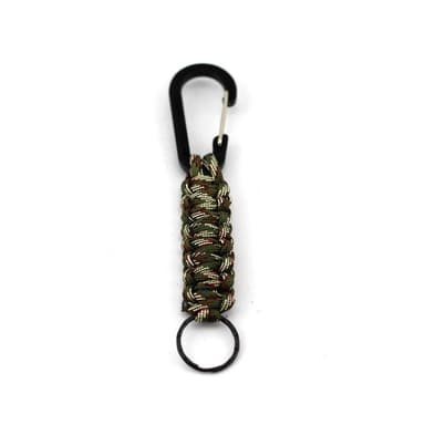Paracord nøkkelring med karabinkrok Kamuflasje / Grønn