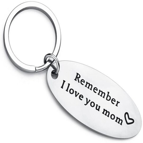 Nøkkelring "Remember I Love You Mom" Sølv 30 mm