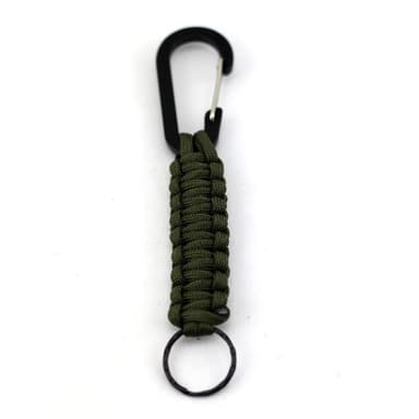 Paracord nøkkelring med karabin Army Green