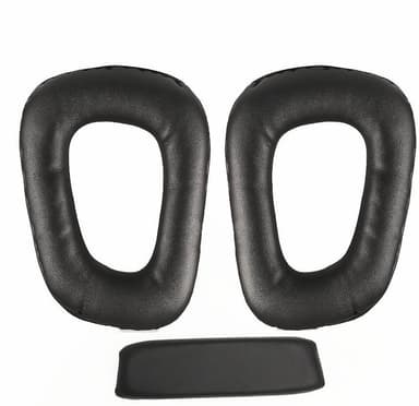 Øreputesett som er kompatibelt med Logitech G35 imitert skinn, svart