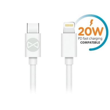 Forever iPhone-kabel 1m 3A - hvit