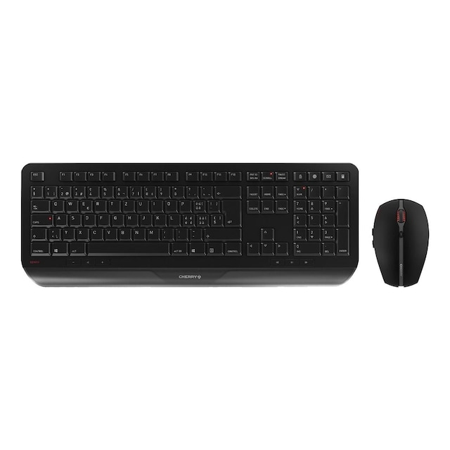 CHERRY Gentix Desktop wireless keyboard and mouse combo kit, black
