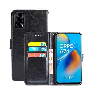 Lommebokdeksel 3-kort Oppo A74 4G  - Svart