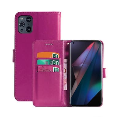 Lommebokdeksel 3-kort Oppo Find X3 Pro 5G  - Rosa