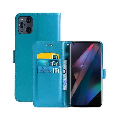 Lommebokdeksel 3-kort Oppo Find X3 Pro 5G  - Lyse blå