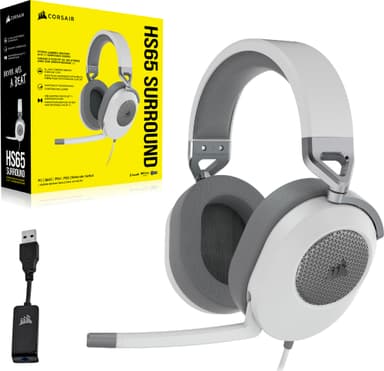 Corsair HS65 surround gaming headset (hvit)
