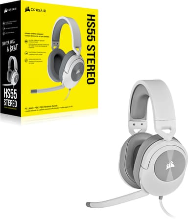 Corsair HS55 stereo gaming headset (hvit)