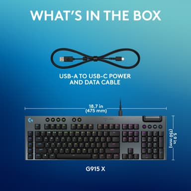 Logitech G915 X Tactile gamingtastatur (sort)