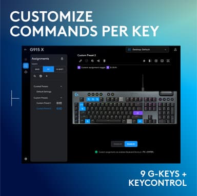 Logitech G915 X Tactile gamingtastatur (sort)