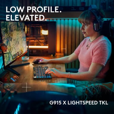 Logitech G915 X Lightspeed TKL Wireless Clicky gamingtastatur (sort)