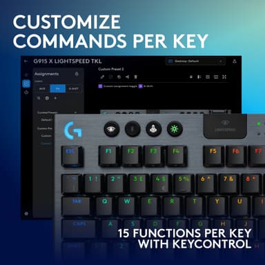 Logitech G915 X Lightspeed TKL Wireless Clicky gamingtastatur (sort)