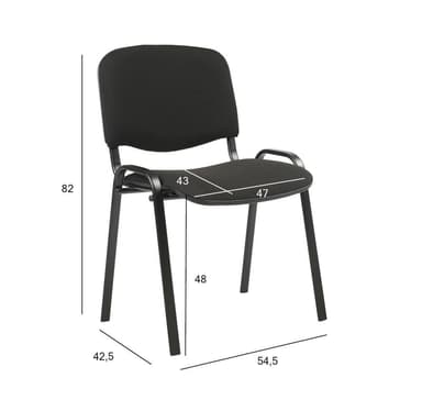 Gjestestol ISO svart/svart
