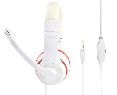 Gembird Stereo Headset MHS 03 WTRD Hvit med rød ring, hodesett