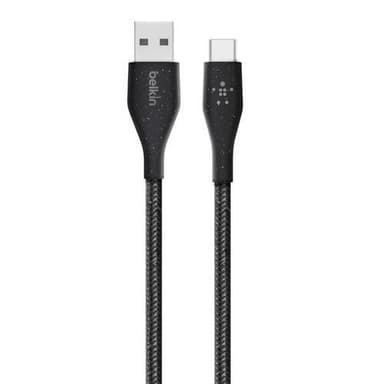 DuraTek Plus USB-C til USB-A-kabel med stropp, 1M, svart