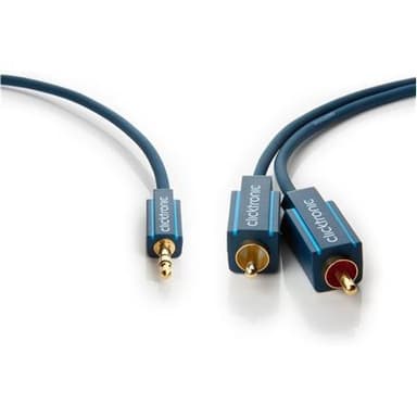 Clicktronic MP3-adapterkabel 70468 3,5 mm hann (3-pinners, stereo), 2 RCA hann (lyd venstre/høyre), 3 m