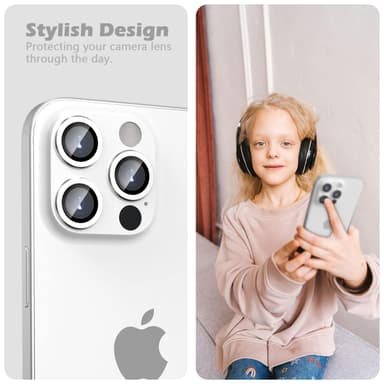 Linsedeksel iPhone 13 Pro / Pro Max 3-pak sølv