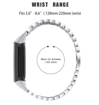 Klokkearmbånd som er kompatibelt med Fitbit Charge 5 Alloy / Rhinestone Black / White