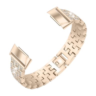 Klokkearmbånd kompatibelt med Fitbit Charge 5 i gull med rhinestones