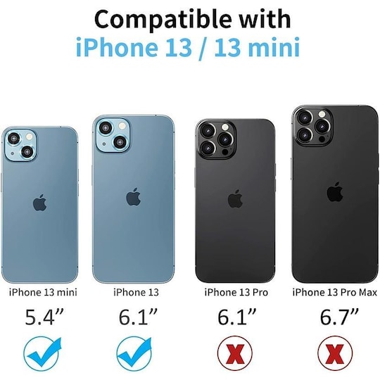 Linsedeksel iPhone 13/13 Mini 2-pakning Blå