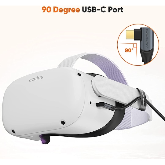aktiv AOC Fiber m USB-C til USB-C VR Link-kabel for Oculus Quest 2 USB3.2 Gen2 10 Gbps Super Speed ​​​​VR Link-kabel - Elkjøp