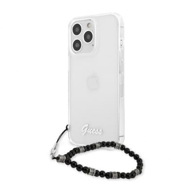 Guess iPhone 13 Pro Max Deksel Pearl Handle Script Logo Svart