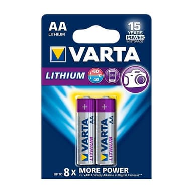 Litiumbatteri AA | 1.5 V DC | 2900 mAh | 2-Blisterkort | Grå / Sølv