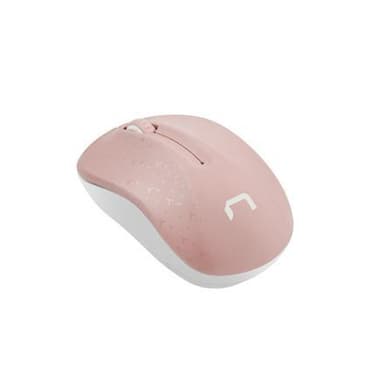 Natec-mus, Toucan, trådløs, 1600 DPI, optisk, rosa-hvit