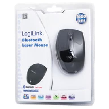 Logilink Maus Laser Bluetooth med 5 Tasten trådløs, Svart, Bluetooth Laser Mouse