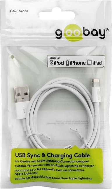 Lightning USB-lade- og synkroniseringskabel