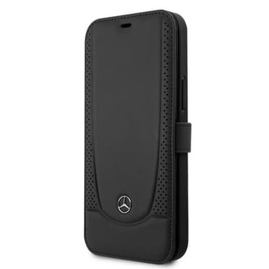 Mercedes Benz iPhone 12 Pro Max Etui Logo Perforert Svart