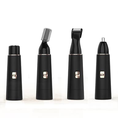 4-i-1 mini elektrisk barbermaskin for kropp og ansikt 5 deler Sort