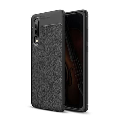 Lærmønstret silikondeksel Huawei P30 Lite (MAR-LX1)  - Svart