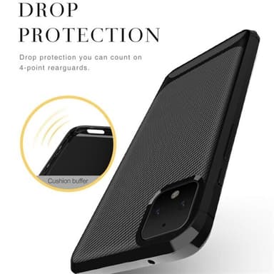 TPU deksel Google Pixel 4 XL, Carbon Fiber+Svart
