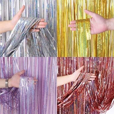 Partydraperi Glitter 1 x 2.5m - Sølv