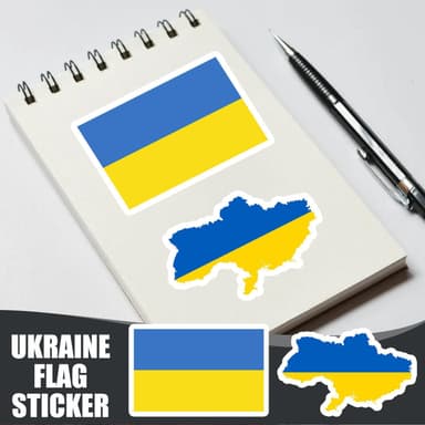 Ukraina flagg klistremerker 10-pakning blå / gul