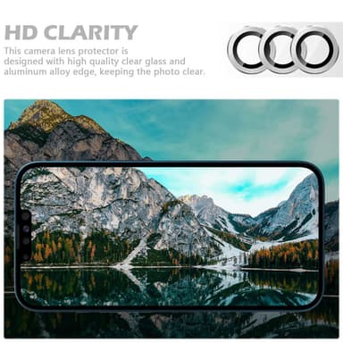 Linsedeksel iPhone 13 Pro / Pro Max 3-pak sølv