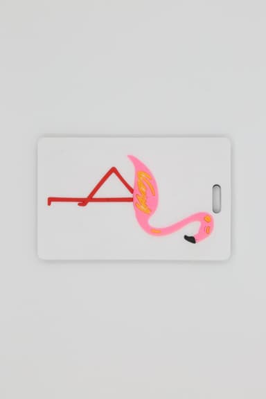 Bagasjelapp Flamingo PVC / Gummi Hvit