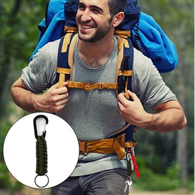 Paracord nøkkelring med karabin Army Green