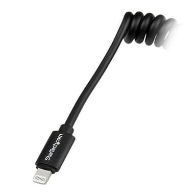 StarTech.com USBCLT30CMB, 0,3 m, Lightning, USB A, Hankjønn, Hankjønn, Sort