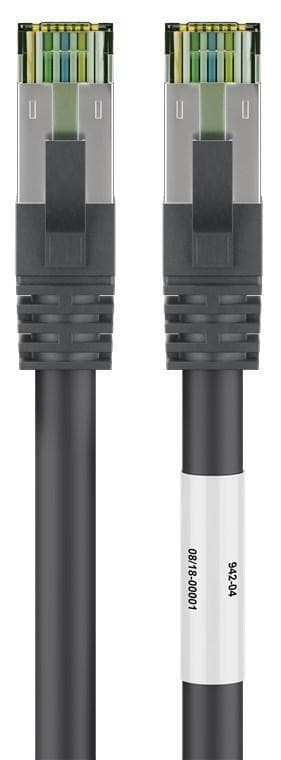 Goobay RJ45 (CAT 6A, 500 MHz) patchledning med CAT 8.1 S/FTP råkabel, svart