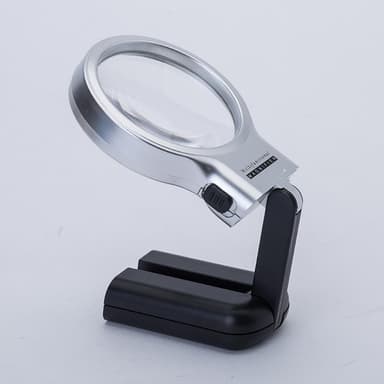 Forstørrelsesglass håndholdt 2,5X LED Sort / Sølv